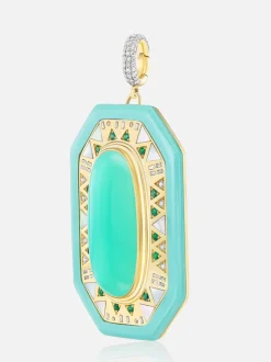 Chrysoprase & Emerald Pendant