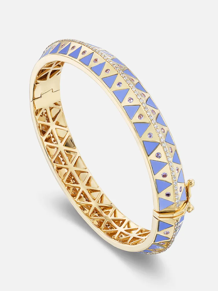 Chubby Stone Inlay Bangle