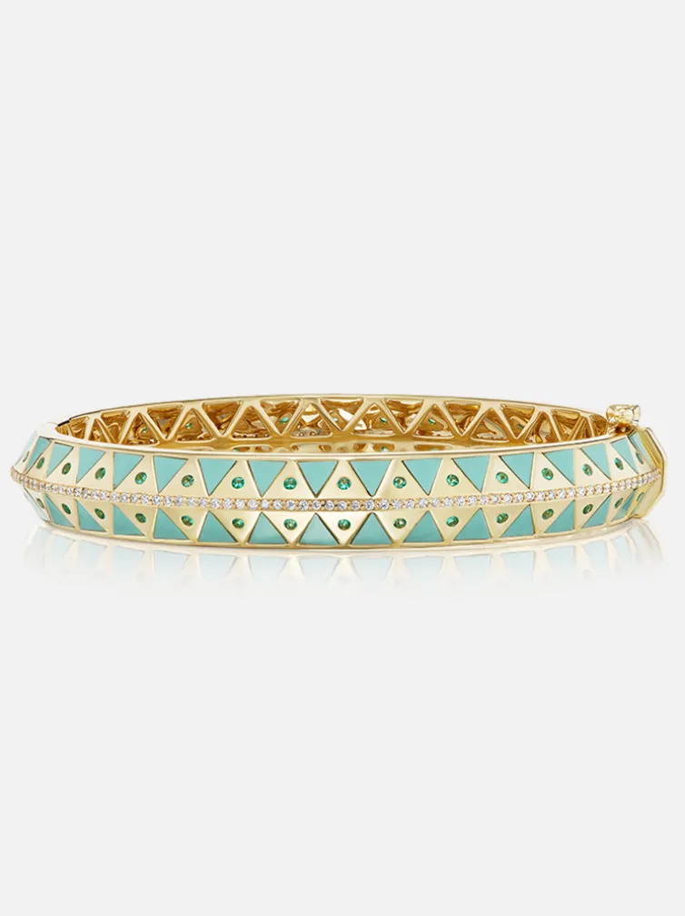Chubby Stone Inlay Bangle