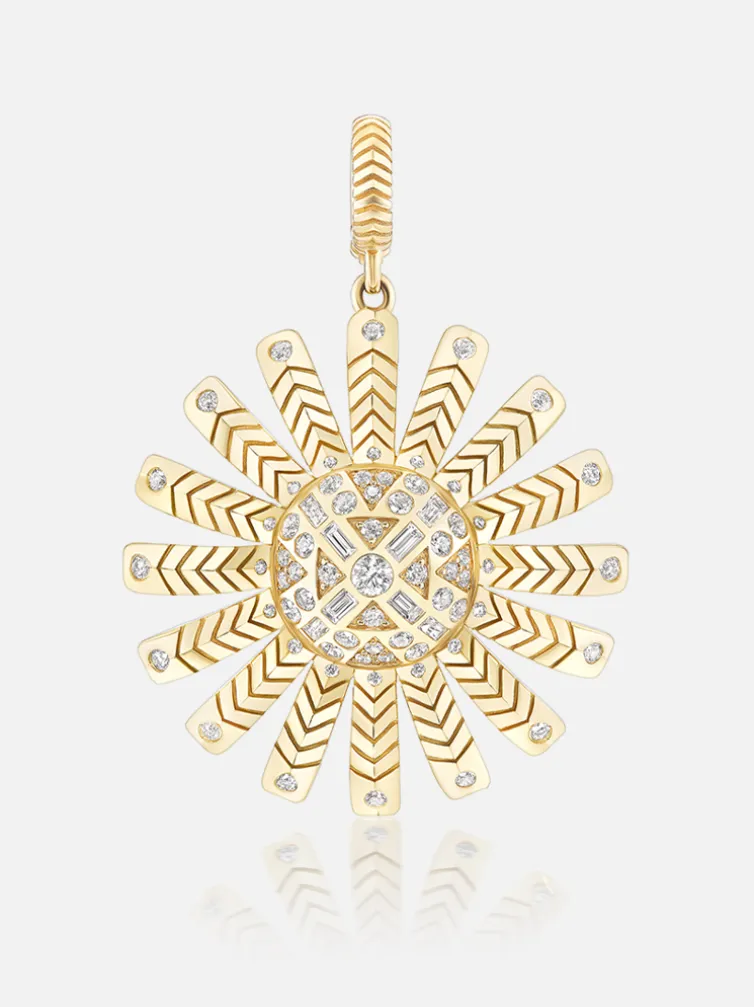 Chubby Sunflower Diamond Pendant