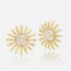 Chubby Sunflower Diamond Button Earrings