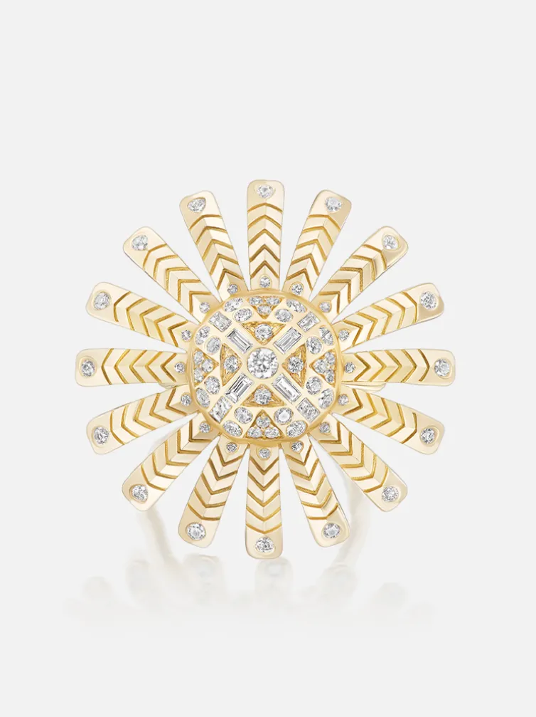 Chubby Sunflower Diamond Ring
