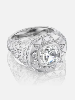 Chunky Stardust Platinum Ring
