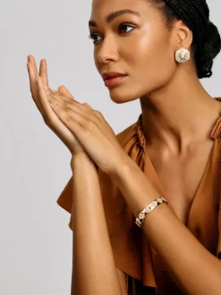 Double Baguette Stud Bangle