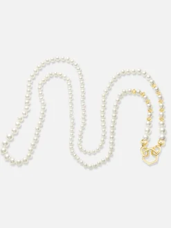 36" Double Wrap Pearl & Knife Edge Bead Foundation Necklace