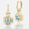 Hexed Aquamarine Drop Huggies
