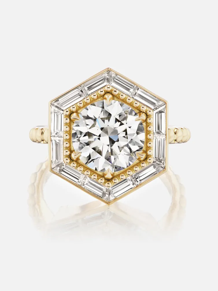 Hexed Baguette Ring