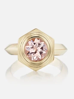 Hexed Morganite Ring