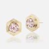 Hexed Morganite Stud Earrings