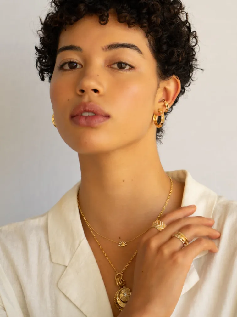 1" Knife Edge Hoops Diamond