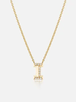 Knife Edge Initial Pendant Necklace