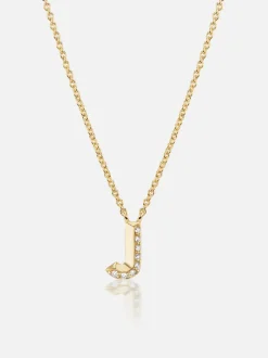 Knife Edge Initial Pendant Necklace
