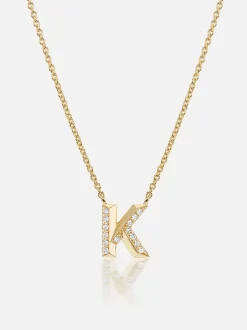 Knife Edge Initial Pendant Necklace