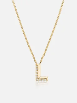 Knife Edge Initial Pendant Necklace