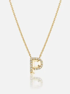 Knife Edge Initial Pendant Necklace