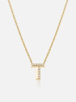 Knife Edge Initial Pendant Necklace