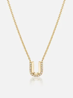 Knife Edge Initial Pendant Necklace