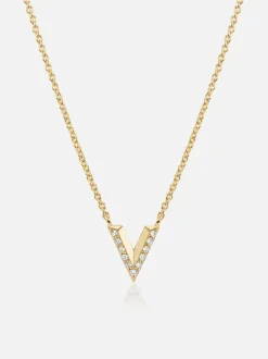 Knife Edge Initial Pendant Necklace