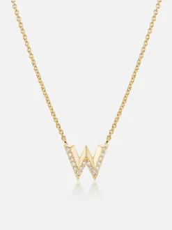 Knife Edge Initial Pendant Necklace
