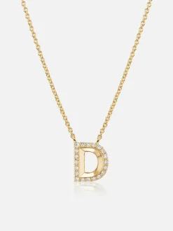 Knife Edge Initial Pendant Necklace