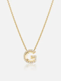 Knife Edge Initial Pendant Necklace