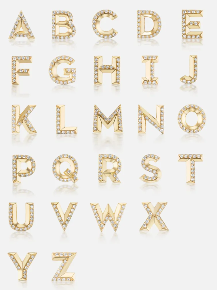 Knife Edge Initial Stud Earring