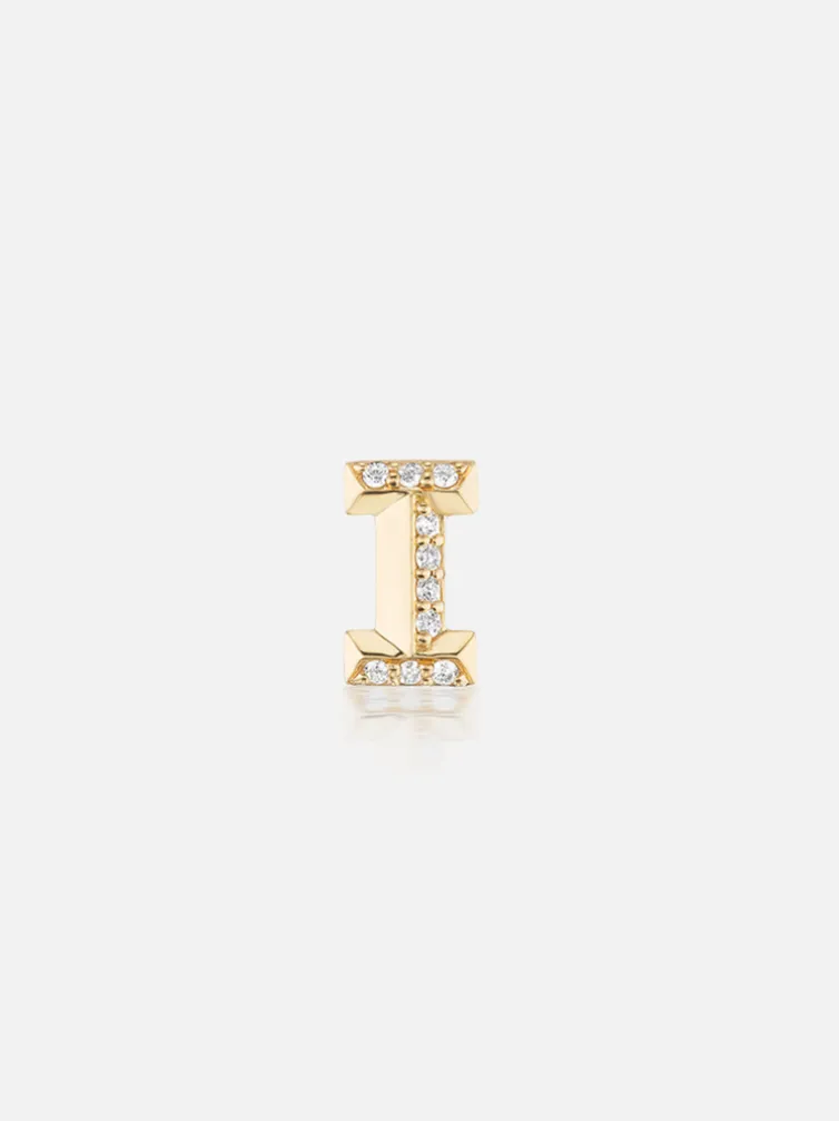 Knife Edge Initial Stud Earring