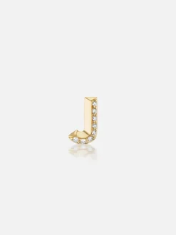 Knife Edge Initial Stud Earring