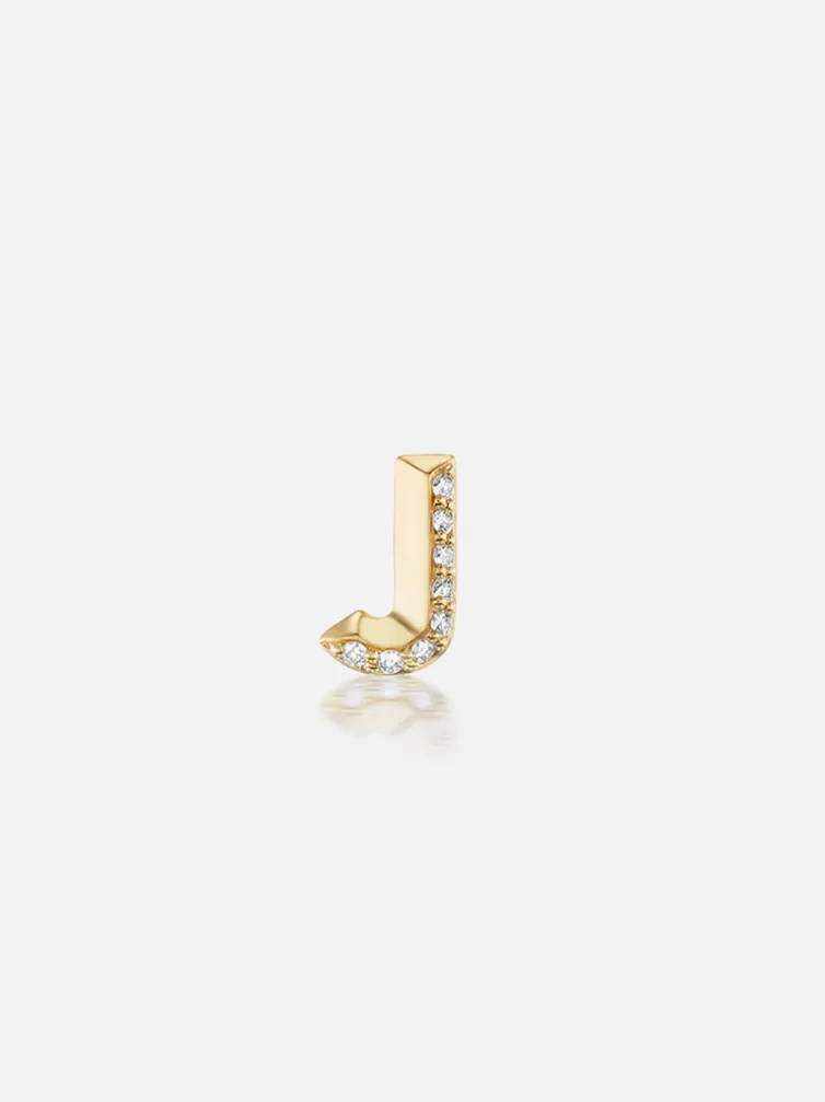 Knife Edge Initial Stud Earring