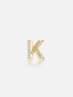 Knife Edge Initial Stud Earring
