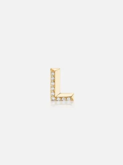 Knife Edge Initial Stud Earring