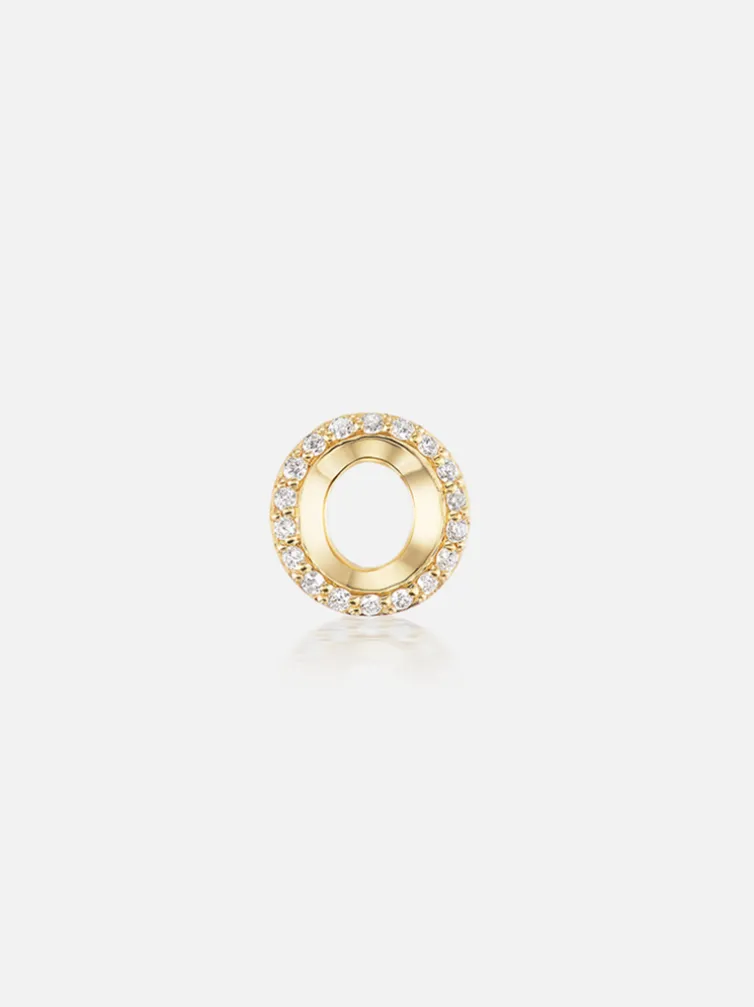 Knife Edge Initial Stud Earring