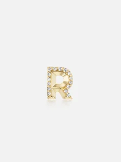 Knife Edge Initial Stud Earring