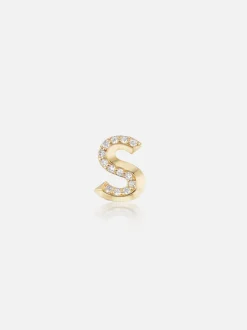 Knife Edge Initial Stud Earring