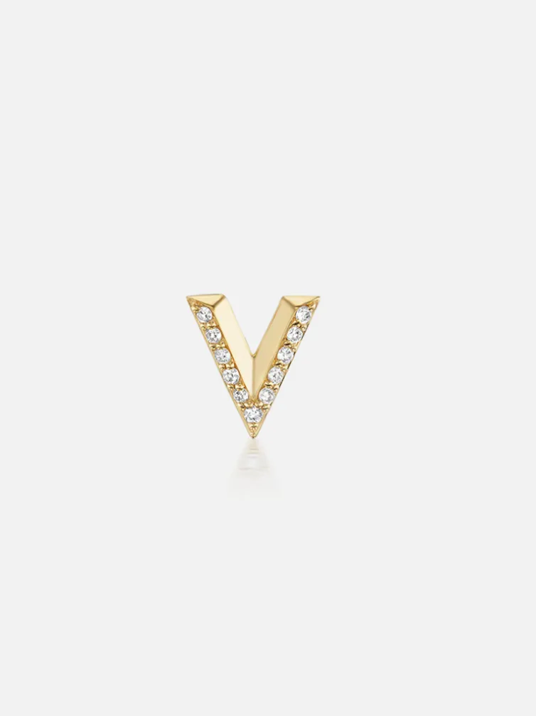 Knife Edge Initial Stud Earring