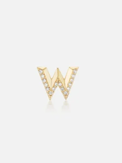 Knife Edge Initial Stud Earring