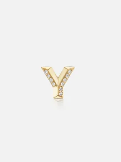Knife Edge Initial Stud Earring