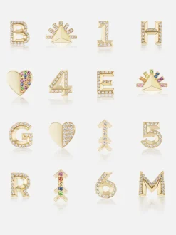 Knife Edge Initial Stud Earring