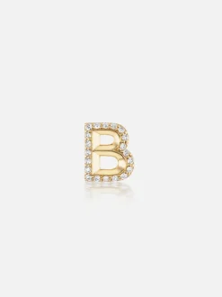 Knife Edge Initial Stud Earring