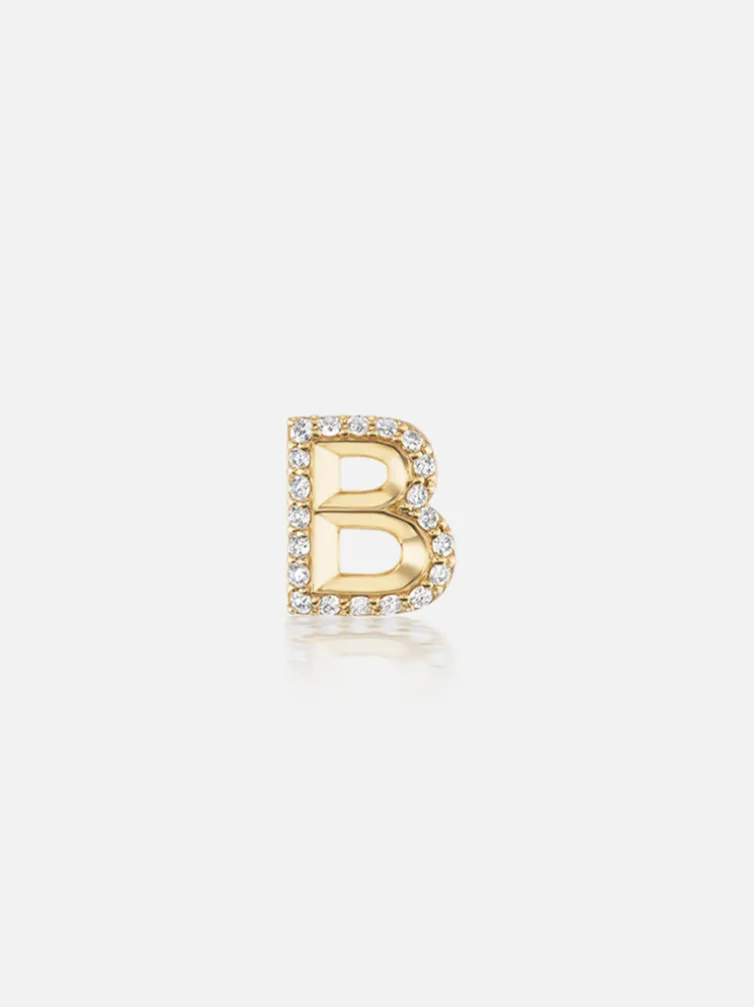 Knife Edge Initial Stud Earring