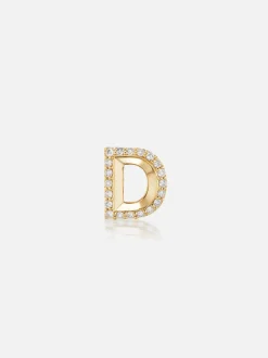 Knife Edge Initial Stud Earring