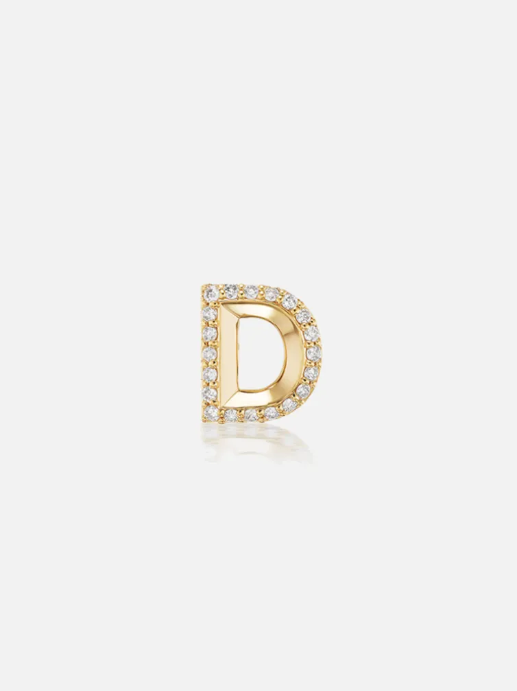 Knife Edge Initial Stud Earring