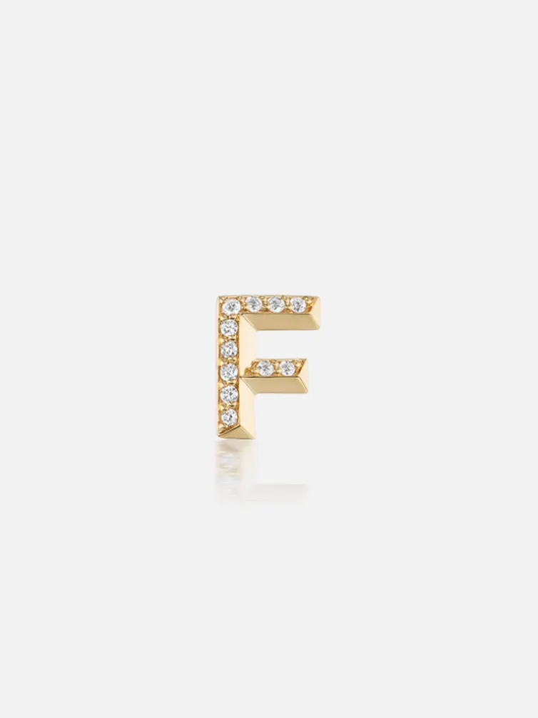 Knife Edge Initial Stud Earring