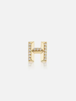 Knife Edge Initial Stud Earring