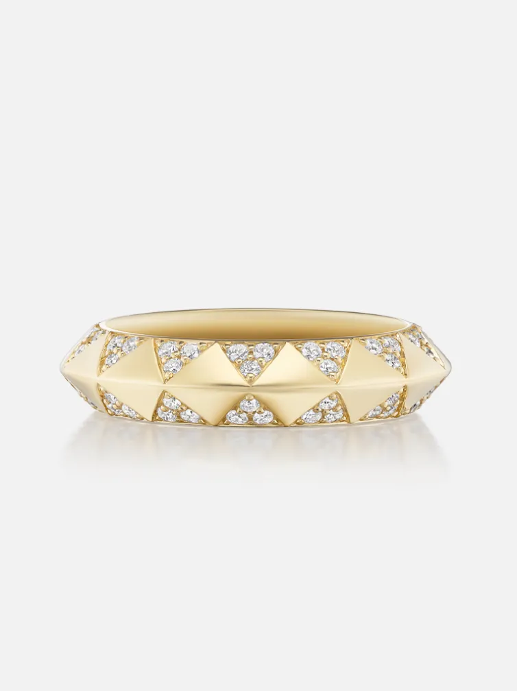 Knife Edge Pave Talisman Band