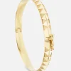 Knife Edge Textured Gold Bangle