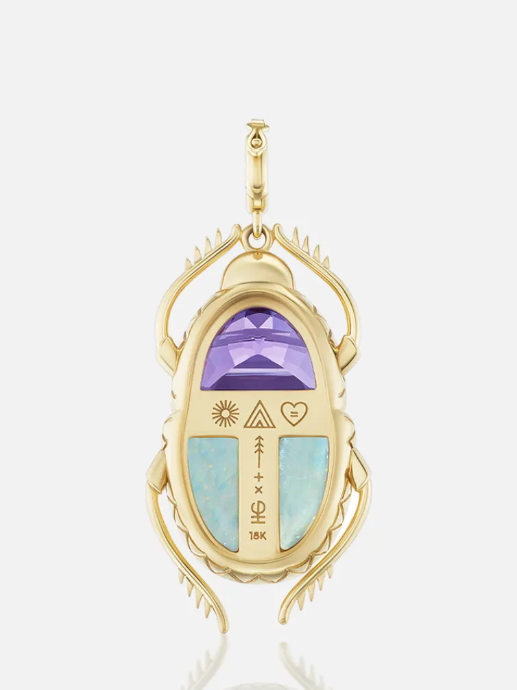 Major Scarab Pendant Amethyst Opal
