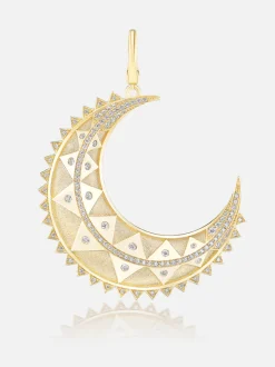 Major Textured Gold Moon Pendant