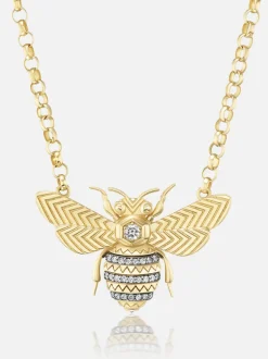 Mini Bee Pendant Necklace Diamond