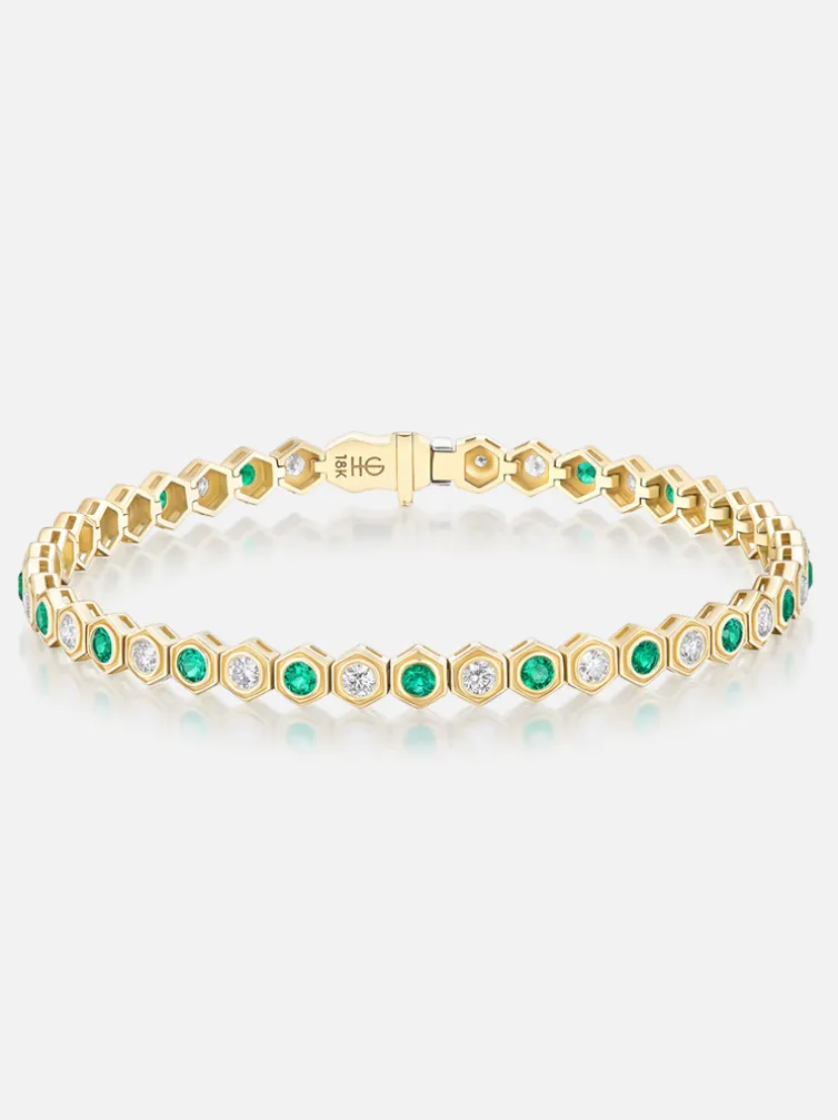 Mini Diamond & Emerald Tennis Bracelet